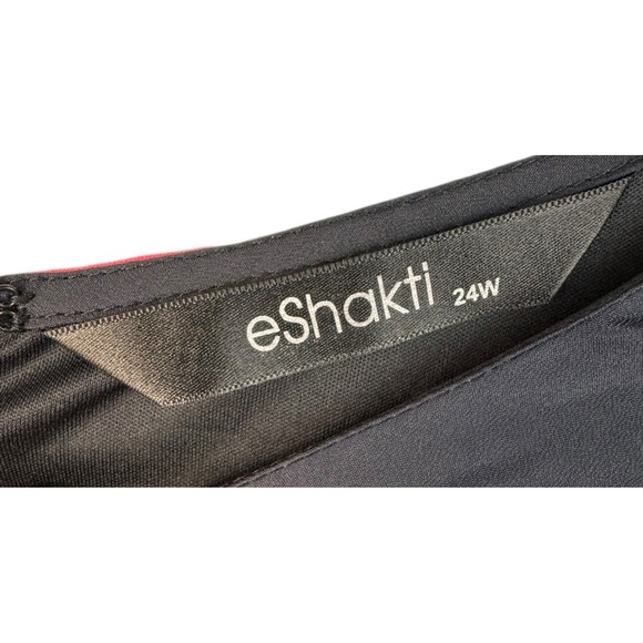 Eshakti Dress Women's 24W Floral Print Black Long Sleeve Knee Length Belted - Picture 7 of 16